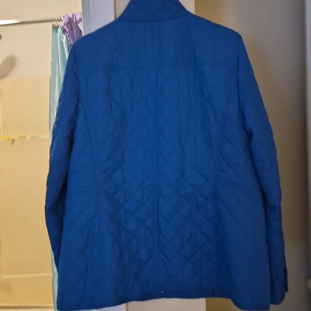 TALBOTS  Quilted Lightweight Barn Jacket Cobalt Blue Sz M